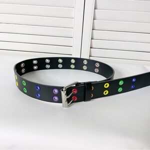 Hot Topic rainbow grommet belt